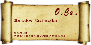 Obradov Csinszka névjegykártya